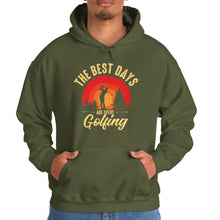 Load image into Gallery viewer, The Best Days are Spent Golfing Hooded Sweatshirt, golf Hooded Sweatshirt /Unisex Heavy Blend™ Hooded Sweatshirt