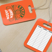 Load image into Gallery viewer, Personalized Golf Bag Tag/Golf Distance Tags - Orange
