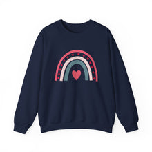 Load image into Gallery viewer, Love Rainbow Sweatshirt /Valentine's Day Crewneck Sweatshirt