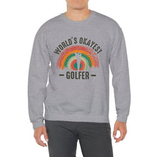 Load image into Gallery viewer, World's Okayest Golfer Sweatshirt, Golfer Sweatshirt /Unisex Heavy Blend™ Crewneck Sweatshirt
