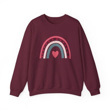 Load image into Gallery viewer, Love Rainbow Sweatshirt /Valentine's Day Crewneck Sweatshirt
