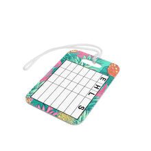 Load image into Gallery viewer, Personalized Lilly 11 Floral swim bag Tags with swim meet heat/ Custom Reusable swim meet heat Tags