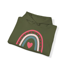 Load image into Gallery viewer, Love Rainbow Hooded Sweatshirt / Valentine's Day Hooded Sweatshirt