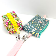 Load image into Gallery viewer, The Grab & Go Set™ / Wristlet Keychain Wallet| Gift for Her| Zipper Card Holder| Mini Box Pouch | Key Wrist Strap | Handmade Gift