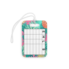 Load image into Gallery viewer, Personalized Lilly 11 Floral swim bag Tags with swim meet heat/ Custom Reusable swim meet heat Tags
