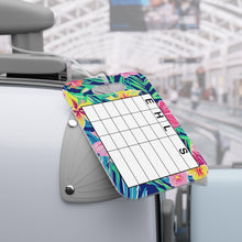 Load image into Gallery viewer, Personalized Lilly 6 Floral swim bag Tags with swim meet heat/ Custom Reusable swim meet heat Tags
