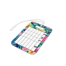 Load image into Gallery viewer, Personalized Lilly 6 Floral swim bag Tags with swim meet heat/ Custom Reusable swim meet heat Tags
