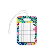 Load image into Gallery viewer, Personalized Lilly 6 Floral swim bag Tags with swim meet heat/ Custom Reusable swim meet heat Tags
