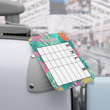 Load image into Gallery viewer, Personalized Lilly 11 Floral swim bag Tags with swim meet heat/ Custom Reusable swim meet heat Tags
