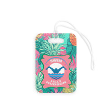 Load image into Gallery viewer, Personalized Lilly 11 Floral swim bag Tags with swim meet heat/ Custom Reusable swim meet heat Tags
