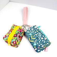 Load image into Gallery viewer, The Grab &amp; Go Set™ / Wristlet Keychain Wallet| Gift for Her| Zipper Card Holder| Mini Box Pouch | Key Wrist Strap | Handmade Gift
