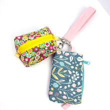 Load image into Gallery viewer, The Grab &amp; Go Set™ / Wristlet Keychain Wallet| Gift for Her| Zipper Card Holder| Mini Box Pouch | Key Wrist Strap | Handmade Gift
