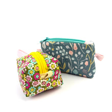 Load image into Gallery viewer, The Grab &amp; Go Set™ / Wristlet Keychain Wallet| Gift for Her| Zipper Card Holder| Mini Box Pouch | Key Wrist Strap | Handmade Gift
